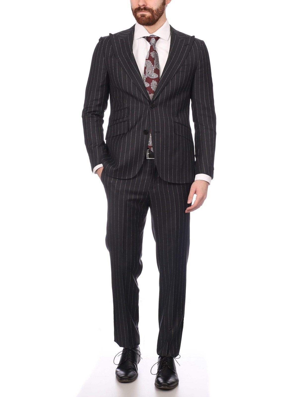 Men Suits - Italian Cut Slim Fit Shawl Collar | Jacket + Trousers Groo –  Varucci Style